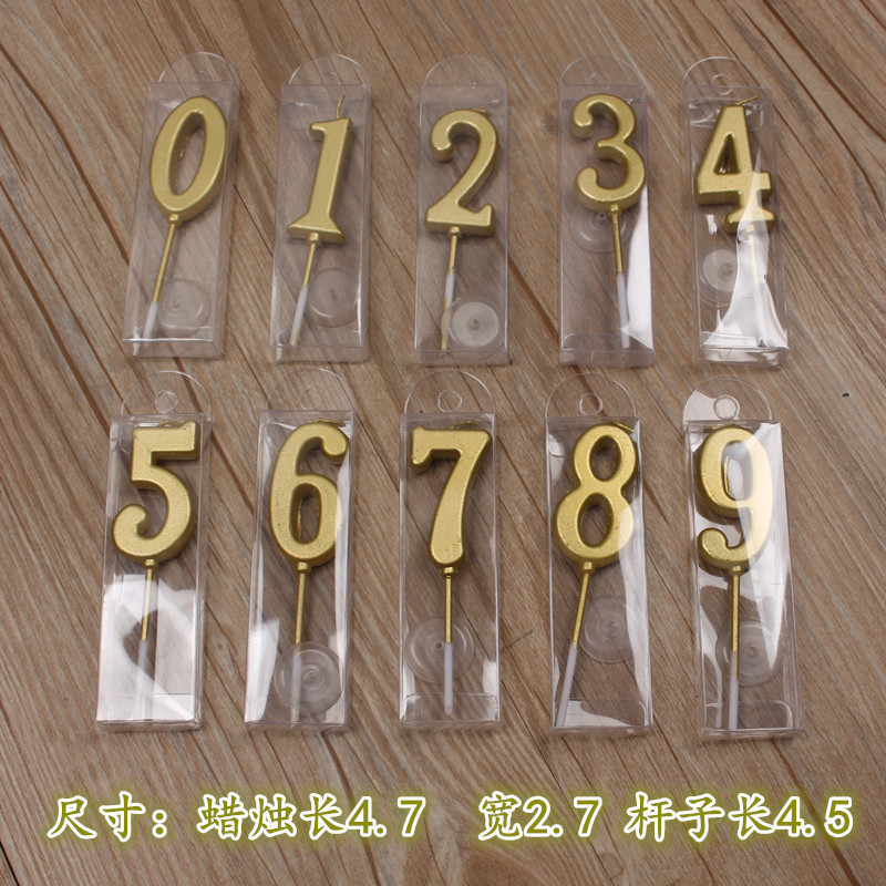 Nouveau Riche Gold Digital Candle Gold Plated Birthday Candle Exquisite Gold Digital Candle Cake shop birthday candle
