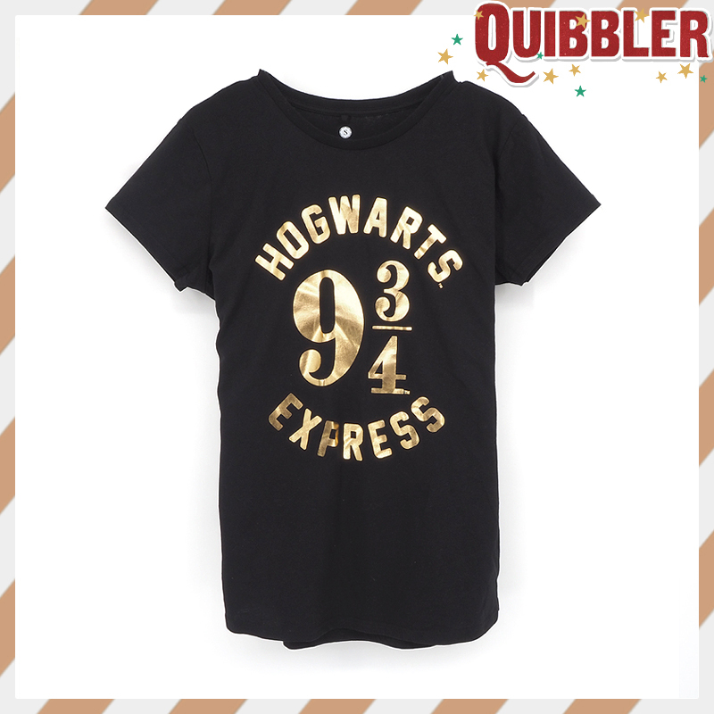 Harry Potter Warner Genuine Black Bronzing Nine and Three-Quarter Platform T-Shirt Harry Potter Warner Genuine Black Bronzing Nine and Three-Quarter Platform T-Shirt