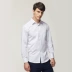 Conch áo sơ mi trắng cổ vuông cotton nam cotton polyester sơ mi giản dị kinh doanh dài tay mỏng chạm đáy áo sơ mi trắng - Áo áo sơ mi quần tây Áo
