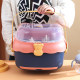 锐博婴儿收纳箱便携式大号宝宝餐具储存盒奶瓶沥水带盖防尘晾干架