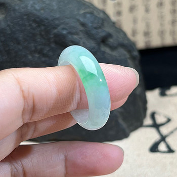 Burmese natural jade a grade sun green ring