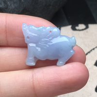 Pendant hole jade violet jade unicorn pendant Myanmar fidelity ice waxy species Laokeng A goods jade unicorn pendant
