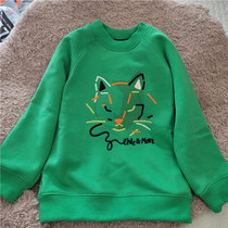 C* *E cabinet in the same ~ autumn winter velvet warm round collar sweatshirt 0 22kg-0 37kg8