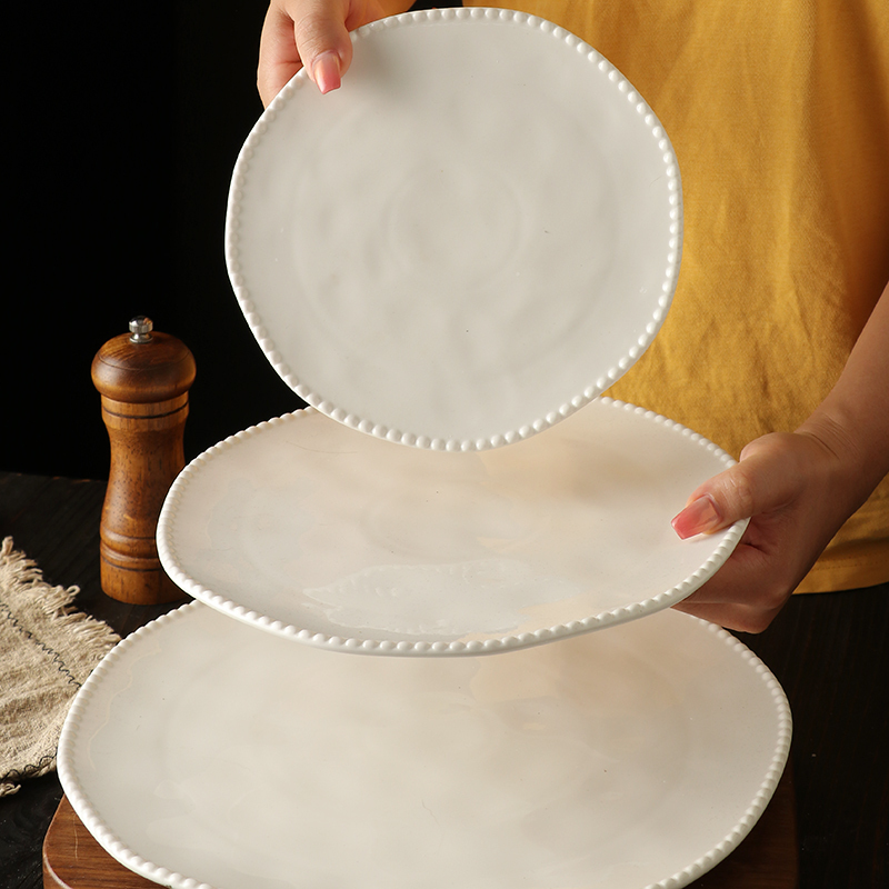 Ceramic Plates, Particularly Beautiful High-End Steak Plates, Stylish Plates, Western-Style Dinner Plates, Dessert Plates, Trendy Flat Plates