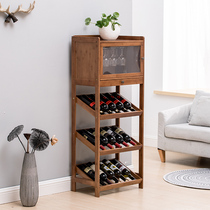 Wine frame frame landing living room solid wood minimal modern red wine cabinet household poured wine frame Nanbamboo display