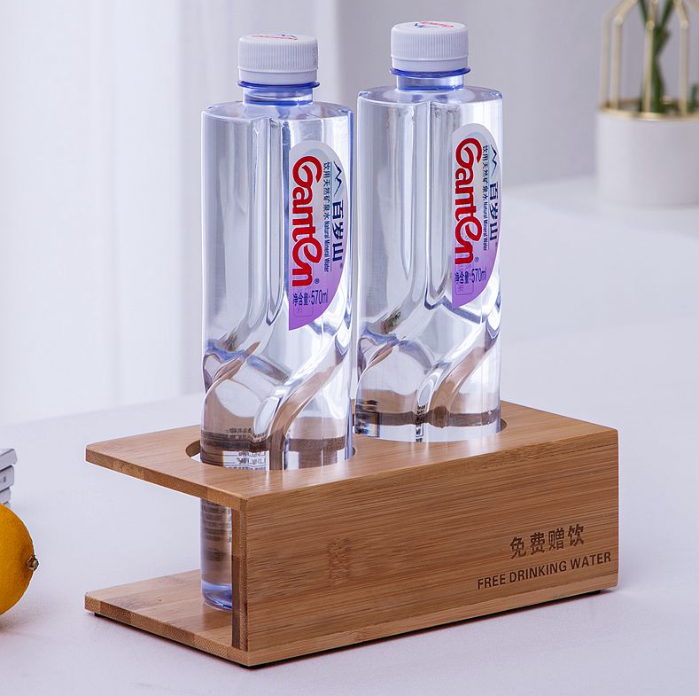 Guesthouse Inn free drinking cup shelf drinking rack Hotel room beverage rack bamboo mineral water collection