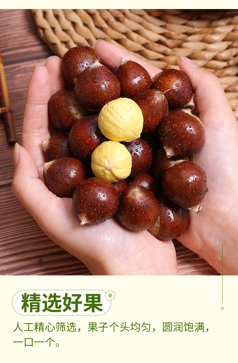 【中国直邮】 爱生活 建瓯锥栗  板栗  农家现摘  中果直径约(2.0-2.3cm)  500g/袋