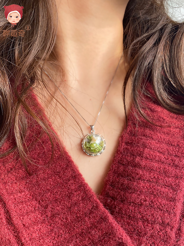 Baby souvenir Sterling silver crown Fetal hair pendant diy Umbilical cord collection box Child baby teeth Wisdom teeth Hair Necklace