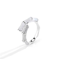 Бамбуковая модель S925 Серебное серебро, покрытое белым золотом