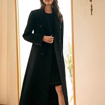 双面羊绒大衣女冬季新款黑色韩版高级感加厚长款宽松风衣毛呢外套