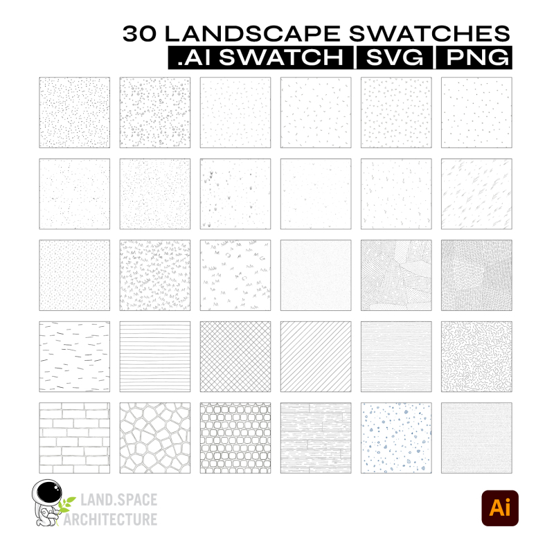 Landscape Plan Textures Adobe Illustrator Color Spots and Seamless Patterns