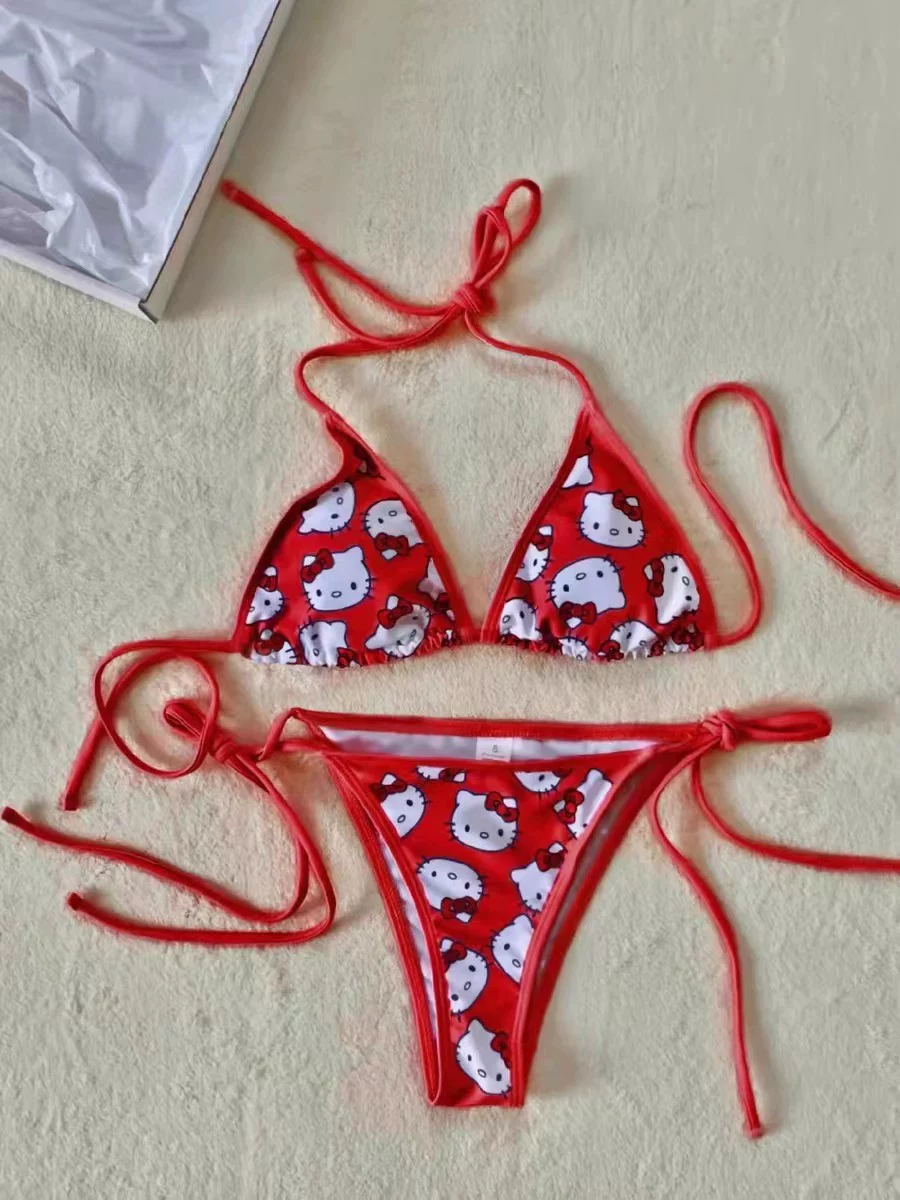 Hello Kitty, красный купальник, широкий диапазон цветов