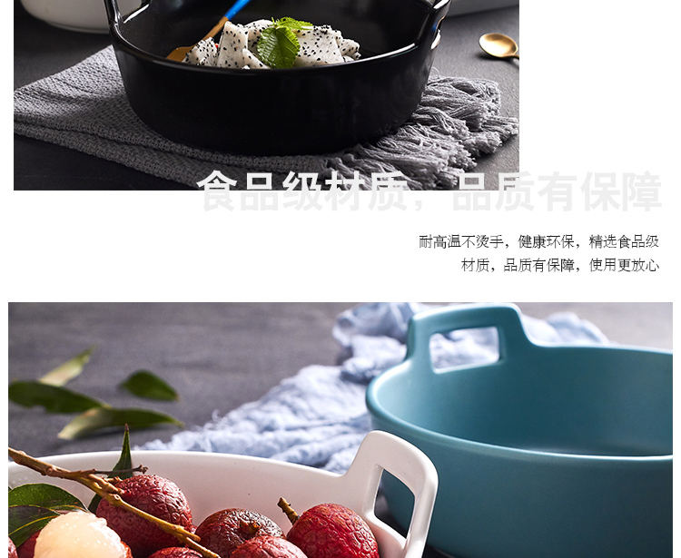 Mystery creative ears ceramic tableware plate household dish plate baking food dish soup plate of fruit salad dish of household