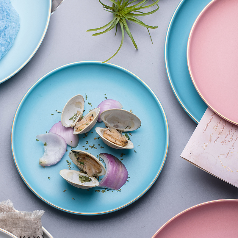 Mystery of the Nordic idea of household ceramics cutlery tray beefsteak plate of fruit breakfast dish disc plate