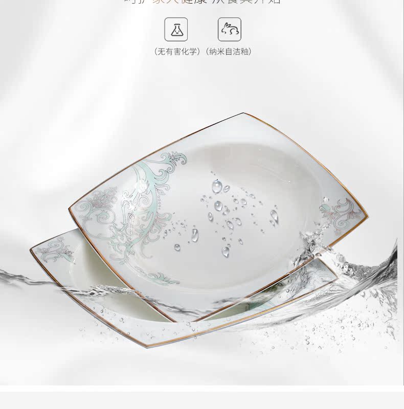 Dishes suit household jingdezhen ceramic tableware suit European paint Dishes chopsticks spoon combination suit