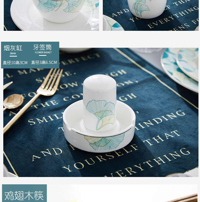 Mystery of jingdezhen tableware suit Chinese dishes suit creative household ceramic bowl European - style ipads porcelain bowl chopsticks plate