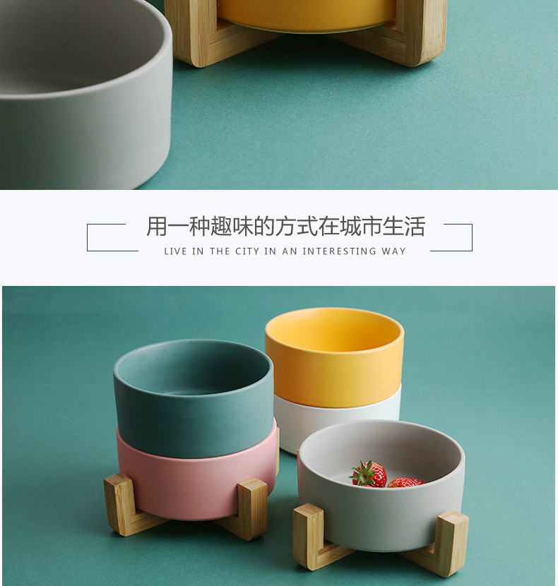 Mystery Nordic household ceramic bowl bowl of salad bowl for rainbow such as bowl bowl mercifully soup bowl bowl of Japanese wooden salad bowl