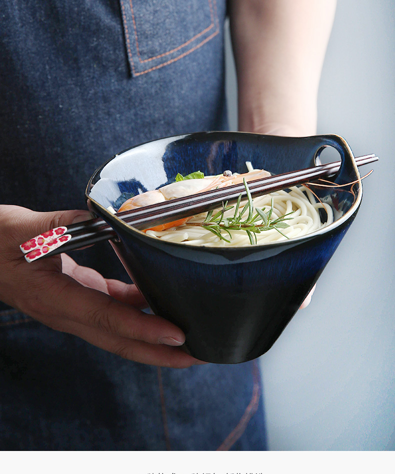 Mystery ideas put chopsticks ears ceramic bowl taste thousand rainbow such use household individuality soup bowl Japanese noodles bowl of restoring ancient ways