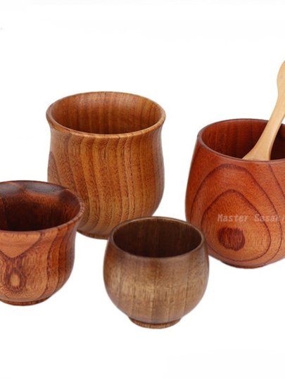 Fabrik aus massivem Holz, japanischer Massivholz-Big-Bauchbecher, Teetasse im japanischen Stil, Holzbecher, Wasserbecher, Weinbecher, besonderes Restaurant, Restaurant