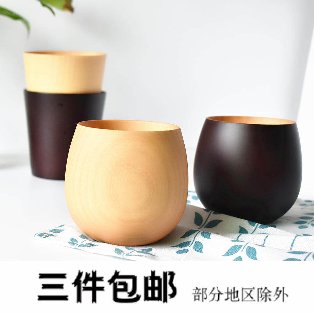Day Style Log Fatfat Cup accompanying cup big belly tea cup log tea cup coffee cup wood mug large leaf Zhangmug cup