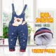 Trẻ em bib boy boy bé bib quần cotton mùa đông nữ 0-1 tuổi bé dày cộng với nhung mở denim quần áo cho bé gái