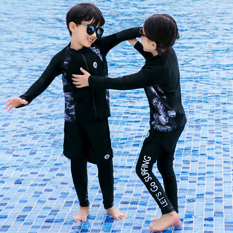 Parent-child Wetsuit Lovers Suit Swimsuit Long Pants Long Sleeve Sunscreen Dry Surf male and female child snorkeling jellyfish