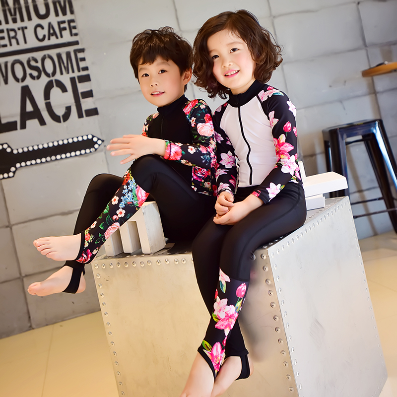 South Korean children's sunscreen long sleeves pants not even body swim suit girl child boy jellyfish sunscreen snorkeling wetsuit