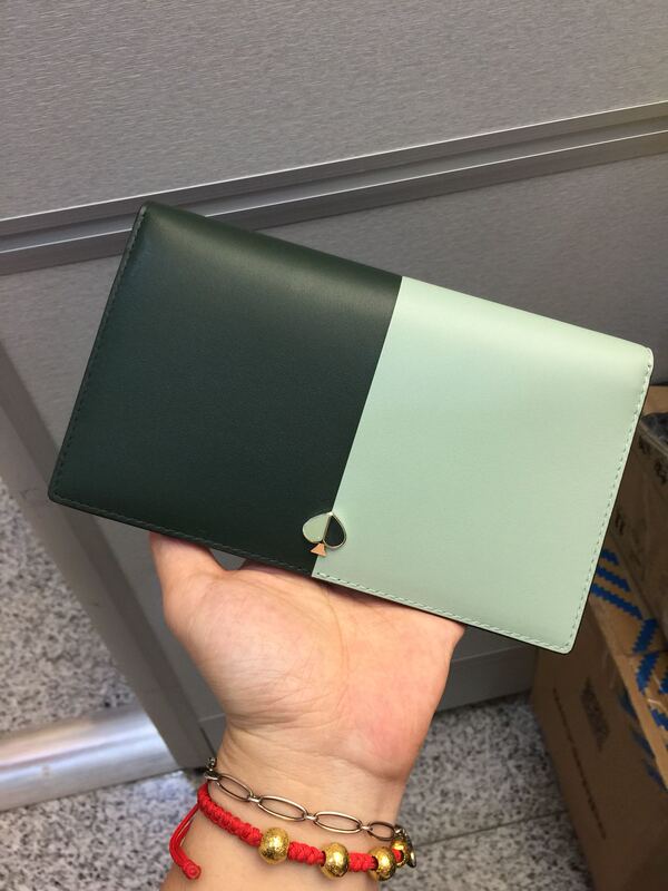 Kate Spade New Color-Blocked/Diamond-Patterned Leather Long Wallet