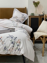 Cotton American pastoral flowers cotton 60 long-staple cotton bed four-piece set shallow Su Xiaomeng flower fragrance