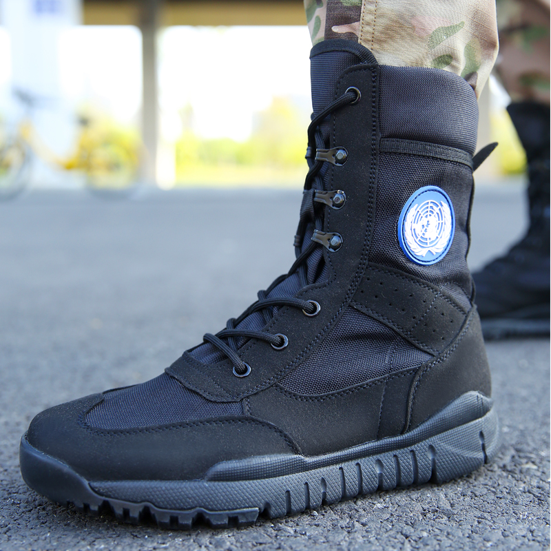 Ultra Light Combat Boots Male Spring Autumn Canvas High Cylinder Training Shoes Summer Mesh Breathable Abrasion Resistant Tactical Boots Unit On Duty