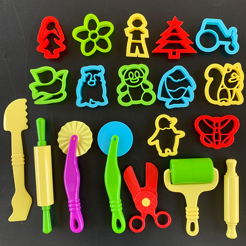 Toddler student Section teaching color mud rubber mud molds tool DIY large flower mold safe spot handmade clay scissors