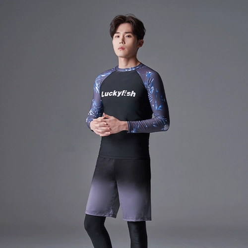 Лонгслив, мужской купальник, комплект для влюбленных для плавания, защита от солнца