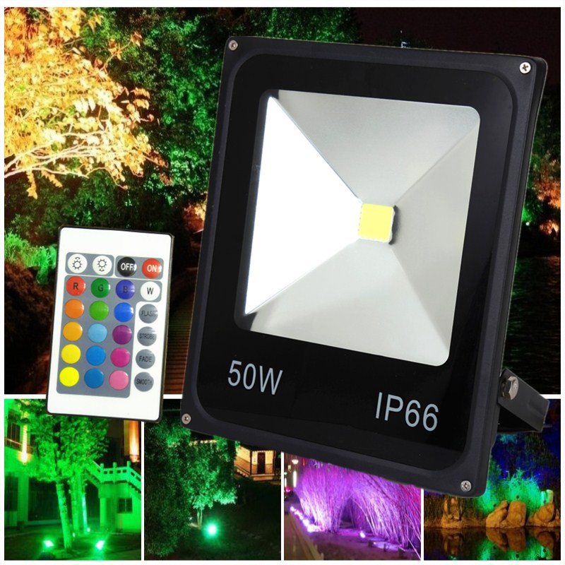 High - light LED proof lamp outdoor waterproof and colourful remote control lights high power 100w floodlight advertising lamp