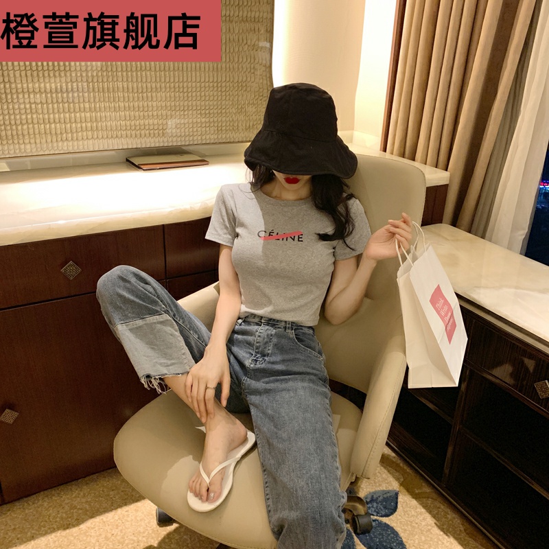 Trắng t-shirt nữ 2020 mùa hè ngắn tay áo đầu ngắn mở đầu rốn ins đáy-out siêu bên trong lửa