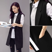 Bộ vest vest nữ 2018 xuân hè mới Hàn Quốc phiên bản vest không tay vest hoang dã trong phần dài của áo vest thủy triều