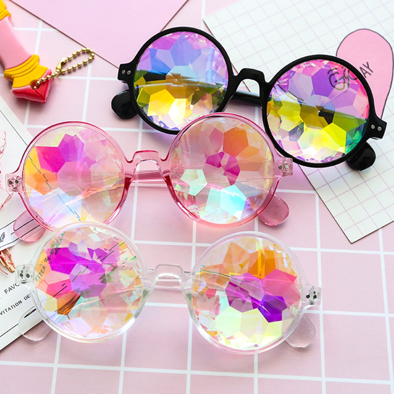 Kaleidoscope glasses bar dance glasses glass facet mosaic glasses concert night atmosphere props