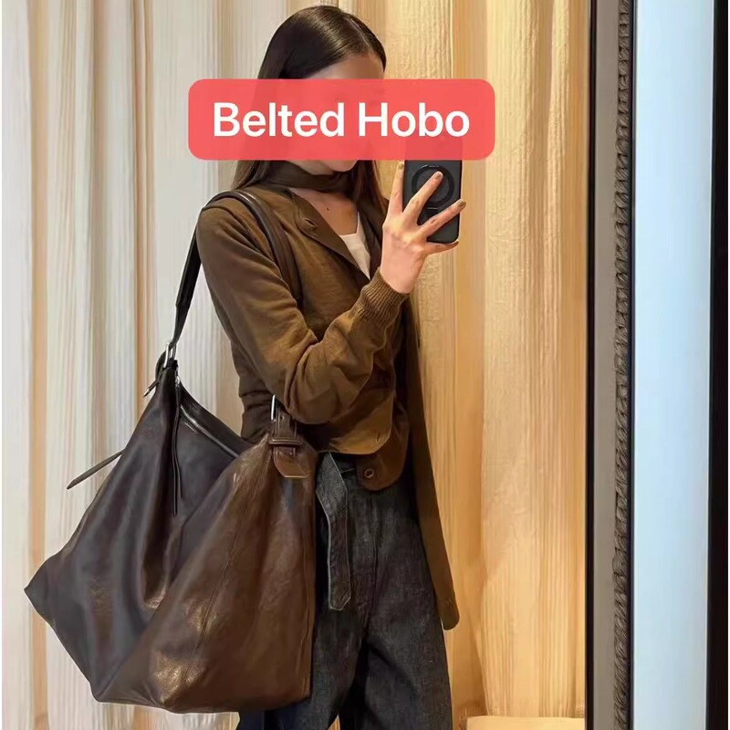 Hot Girl Belted Hobo Single Shoulder Crossbody Bag Paper-Like Leather Le Hobo Bag Maire Large Capacity Tote Hot Girl Belted Hobo Single Shoulder Crossbody Bag Paper-Like Leather Le Hobo Bag Maire Large Capacity Tote