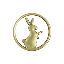 Zinc alloy die-cast three-dimensional rabbit sign craft embossed gift box wine gift packaging nameplate customization