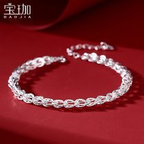 Feng Wei 999 Pure Silver Bracelet Girl Young foot silver bracelet 2021 New light extravagant and delicate birthday present