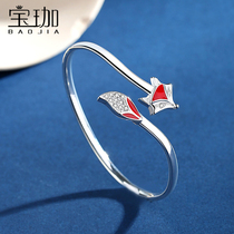 Fox 999 pure silver bracelet female light extravaganza with small crowdsourced design The young Foot Silver Bracelet 2022 New