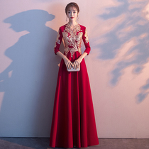 Toast dress bride 2021 new summer temperament red star wedding evening dress dress female chorus performance suit