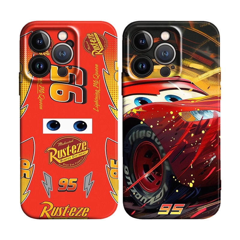 Suitable for Apple, Oppo, Honor, Vivo, Xiaomi Plus, Huawei, Iqoo, Redmi 17 Pro Max, Full-Cover iPhone Phone Case, Animated Racing Lightning Mcqueen, Anti-Drop, Glossy Film, Soft Case