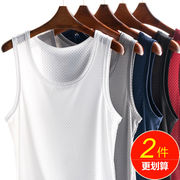 Mens lưới băng-wire vest cross-bar thể thao thể dục mỏng nhanh khô đồ lót thủy triều mùa hè cơ thể xây dựng chạy từ dưới cỡ