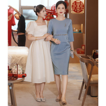 Happy mother-in-law 2023 new Mom Dress Wedding Banquet Gown Qipao Middle-aged Wedding Wedding Wedding NORMAL can wear a big code