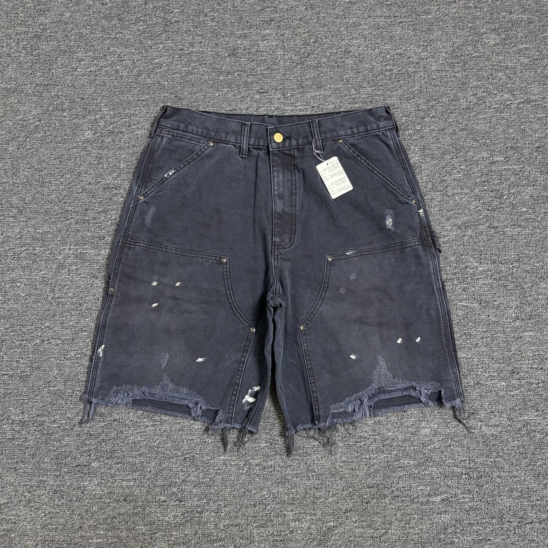 Saint Mxxxxxx Straight-Leg Distressed Shorts Denim Shorts Saint Mxxxxxx Straight-Leg Distressed Shorts Denim Shorts