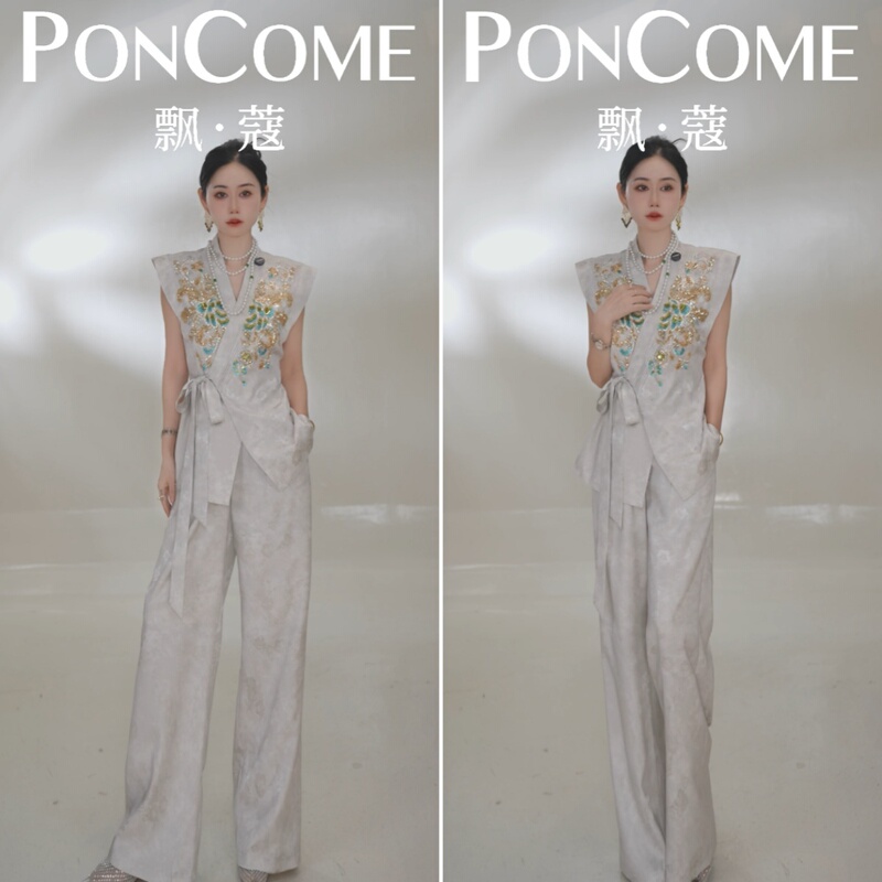 【Pco】2026 Summer New Style Light Luxury Elegant Wide-Leg Original Design Quiet Luxury Style Women's Suit 12661