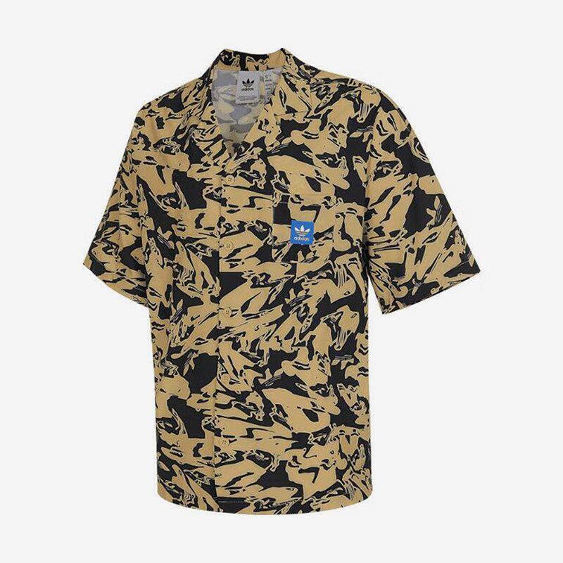 Adidas/Adidas Men's Loose-Fitting Lapel Casual Short-Sleeved Printed Shirt Jd1149