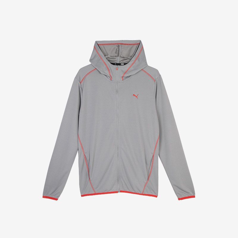 Puma Men's Zippered Knitted Breathable Lightweight Hooded Jacket 68305262 Puma Men's Zippered Knitted Breathable Lightweight Hooded Jacket 68305262