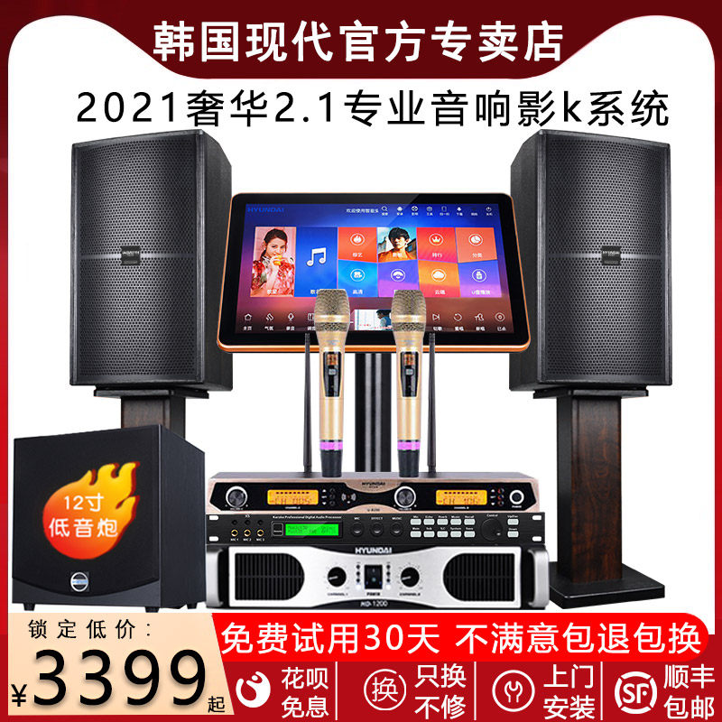 HYUNDAI Korean modern CF10 home ktv audio set full set of karaoke machine home karaoke professional karaoke all-in-one machine villa living room conference room clear bar tavern speaker