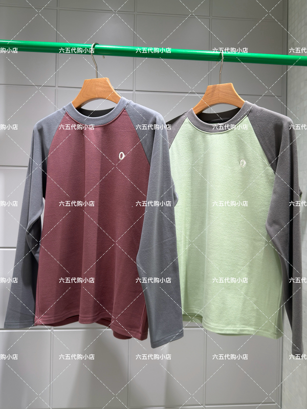 A0263Ts34 Original Store Genuine Product 26 Winter 2 Women's Lightweight Sports Brushed Color-Block Long-Sleeve T-Shirt Original Price 995